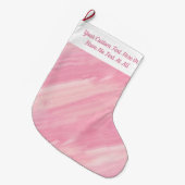 Rosa Marmor Pouring Ombre Pinselstriche Streifen Großer Weihnachtsstrumpf (Vorderansicht (hängend))