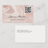 Rosa Marmor | QR Code Business Card Visitenkarte (Vorne/Hinten)