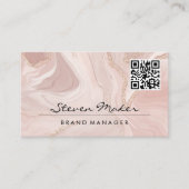 Rosa Marmor | QR Code Business Card Visitenkarte (Vorderseite)