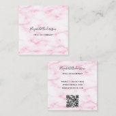 Rosa Marmor QR-Code elegant Quadratische Visitenkarte (Vorne/Hinten)