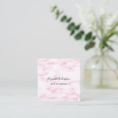 Rosa Marmor QR-Code elegant Quadratische Visitenkarte (Stehend Vorderseite)