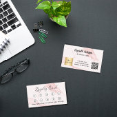 Rosa Marmor qr-Firmenlogo Treuekarte