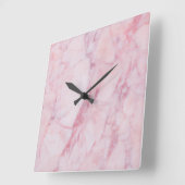 Rosa Marmor Quadratische Wanduhr (Winkel)