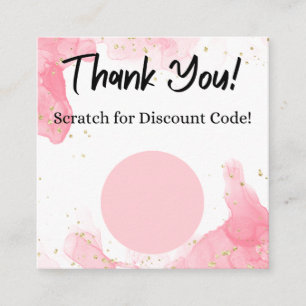 Rosa Marmor Rabatt Scratch Off Danke Karte
