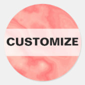 Rosa Marmor Runder Aufkleber (Vorderseite)