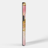 Rosa Marmor schick gold glitzer Monogramm Case-Mate iPhone Hülle (Rückseite / Rechts)