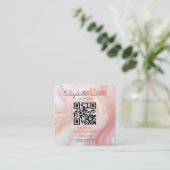Rosa Marmor Schönheit Ästhetik QR Code Loyalität & Quadratische Visitenkarte (Stehend Vorderseite)