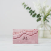 Rosa Marmor Textur Elegant Visitenkarte (Stehend Vorderseite)
