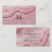 Rosa Marmor Textur Elegant Visitenkarte (Vorne/Hinten)