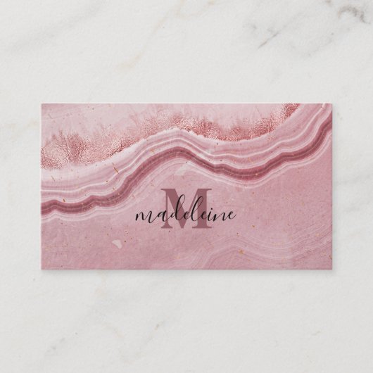 Rosa Marmor Textur Elegant Visitenkarte (Vorderseite)