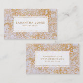 Rosa Marmor und Gold bilden den Künstler Visitenkarte (Vorne/Hinten)