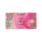 Rosa Marmor und Gold Kosmetik Dropper Flasche Adressaufkleber (Vorne)