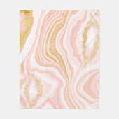 Rosa Marmor und goldene Textur Fleecedecke (Vorderseite)
