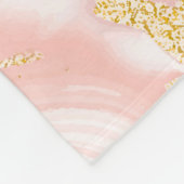 Rosa Marmor und goldene Textur Fleecedecke (Ecke)