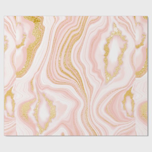 Rosa Marmor und goldene Textur Geschenkpapier (Flach)