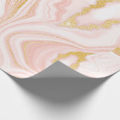 Rosa Marmor und goldene Textur Geschenkpapier (Ecke)