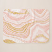 Rosa Marmor und goldene Textur Sherpadecke (Vorderseite (Horizontal))