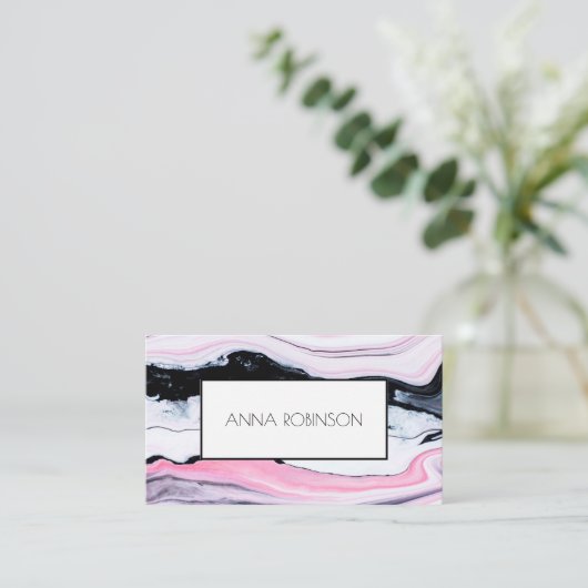 Rosa Marmor Visitenkarte (Stehend Vorderseite)