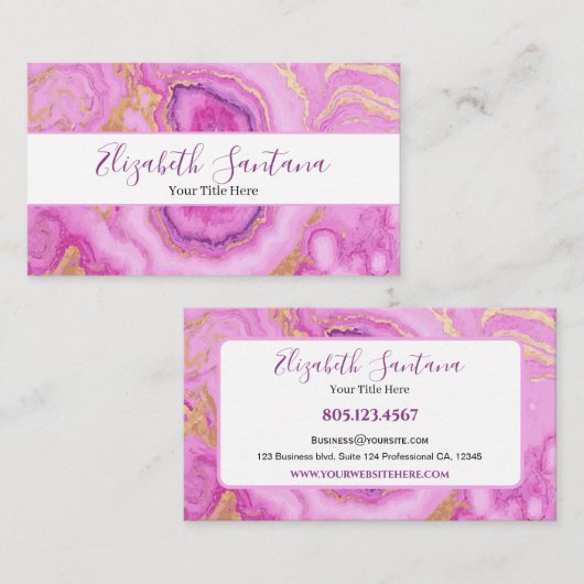 Rosa Marmor Visitenkarte (Vorne/Hinten)