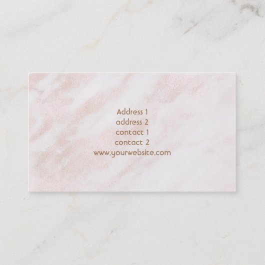 rosa Marmor Visitenkarte (Rückseite)
