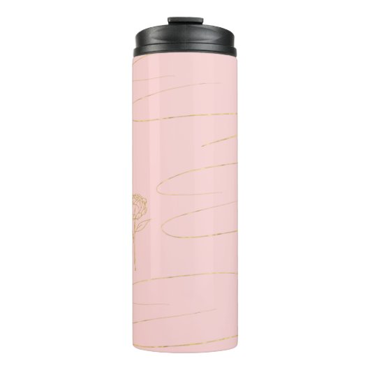 Rosa Marmor-Wärmebecher mit Roségold Thermosbecher (Vorderseite)