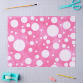 Rosa Marmor Weiße Polka Dots Muster Decoupage Seidenpapier