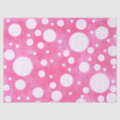 Rosa Marmor Weiße Polka Dots Muster Decoupage Seidenpapier (Vorderseite)