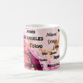 Rosa Marmor wirbeln Megastadt Kaffeetasse (VorderseiteRechts)