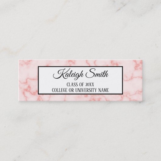 Rosa Marmorbäume Abschluss Namenskarte einfügen (Vorderseite)