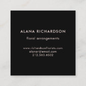 Rosa Marmorblick mit Schwarzem Quadratische Visitenkarte (Rückseite)