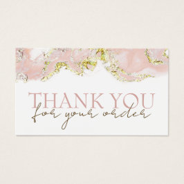 Rosa Marmordesign Danke Discount Card