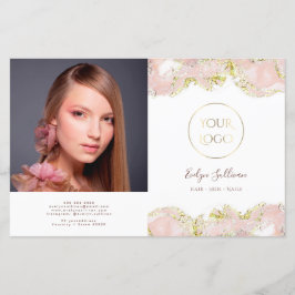 Rosa Marmorgestaltung Doppelbroschüre