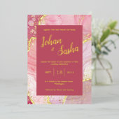Rosa Marmorgold Folieneinladung (Stehend vorne)