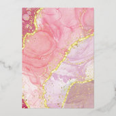 Rosa Marmorgold Folieneinladung (Rückseite)
