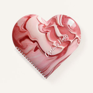 rosa Marmorherz Notizblock