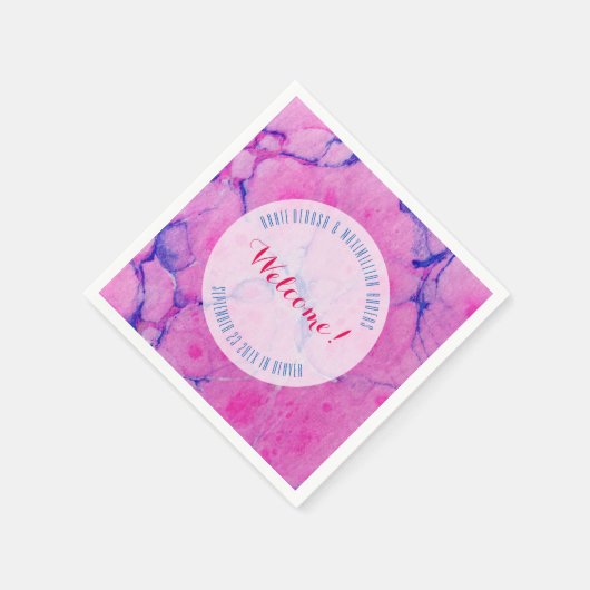 Rosa marmoriert serviette (Ecke)