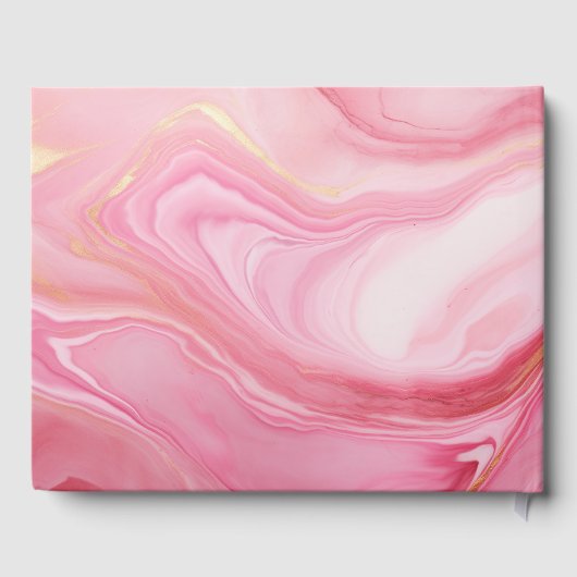 Rosa marmorierter Hintergrund Gästebuch (Rückseite)