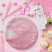 Rosa marmorierter Hintergrund Pappteller (Party)