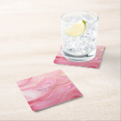 Rosa marmorierter Hintergrund Rechteckiger Pappuntersetzer (Vor Ort)