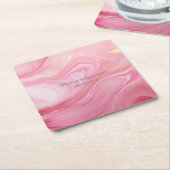Rosa marmorierter Hintergrund Rechteckiger Pappuntersetzer (angewinkelt)