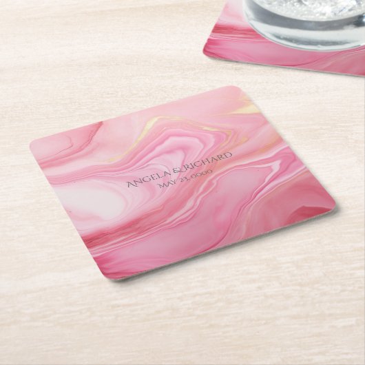 Rosa marmorierter Hintergrund Rechteckiger Pappuntersetzer (angewinkelt)