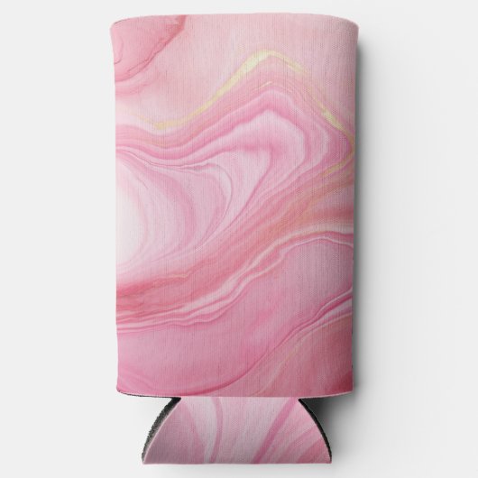 Rosa marmorierter Hintergrund Selters Dosenkühler (Vorderseite)