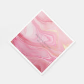 Rosa marmorierter Hintergrund Serviette (Ecke)