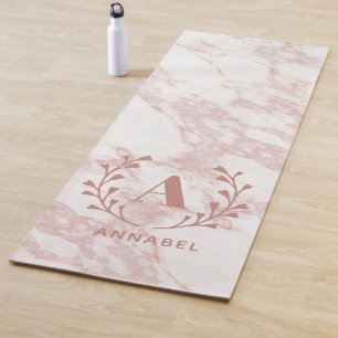 Rosa Marmormonogramm für alle Initial- und Namens Yogamatte