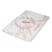 Rosa Marmormonogramm für alle Initial- und Namensf Badematte (Schrägansicht)