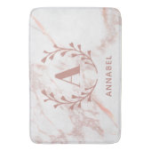 Rosa Marmormonogramm für alle Initial- und Namensf Badematte (Vorderseite Vertikal)