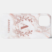 Rosa Marmormonogramm für alle Initial- und Namensf Case-Mate iPhone Hülle (Rückseite (Horizontal))