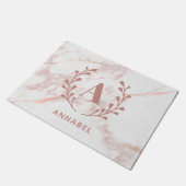 Rosa Marmormonogramm für alle Initial- und Namensf Fußmatte (Schrägansicht)