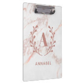 Rosa Marmormonogramm für alle Initial- und Namensf Klemmbrett (Rechts)