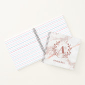 Rosa Marmormonogramm für alle Initial- und Namensf Notizblock (Innenseite)